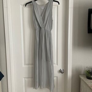 Silver/gray Silk dress with lightweight jersey liner